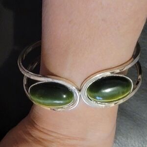 SNAP bracelet silver tone green unisex